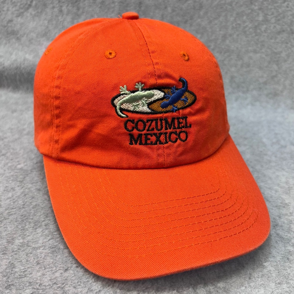 Cozumel Mexico Lizard Unisex Orange‎ KU-HO Baseball Hat Souvenir Adjustable OSFM